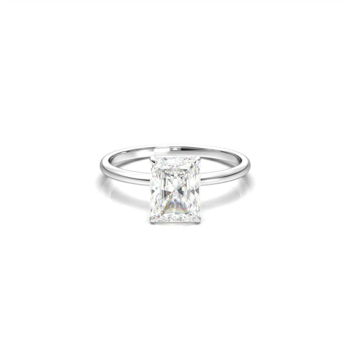Radiant Solitaire Diamond Engagement Ring - Moissanite Engagement Rings