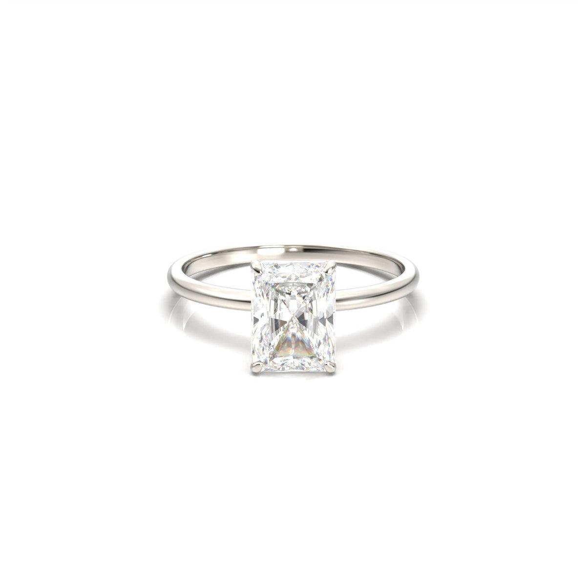 Radiant Solitaire Diamond Engagement Ring - Moissanite Engagement Rings