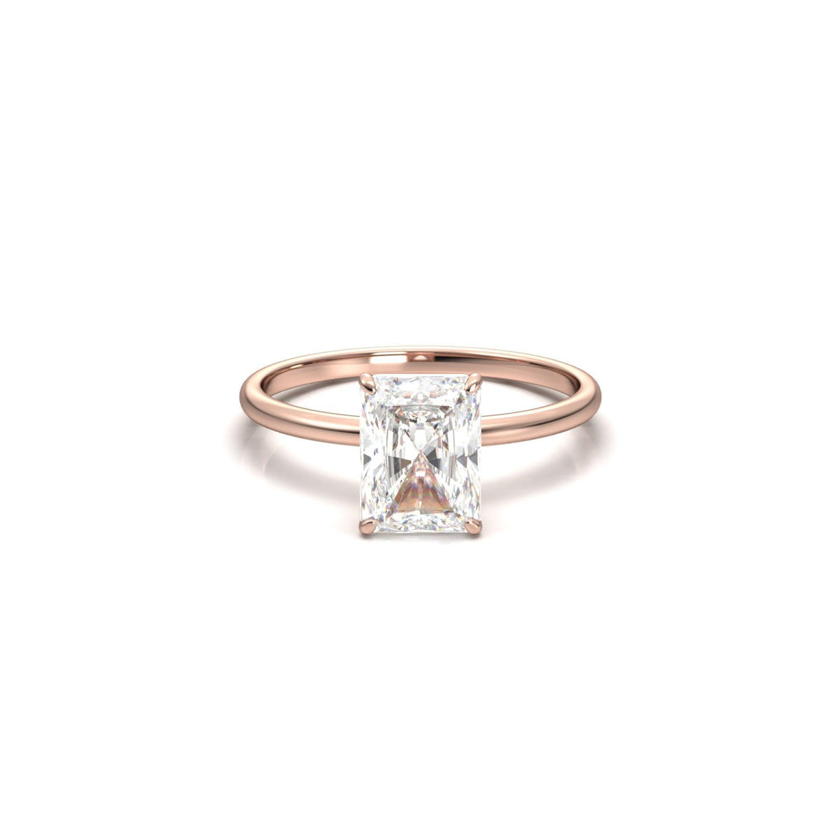 Radiant Solitaire Diamond Engagement Ring - Moissanite Engagement Rings