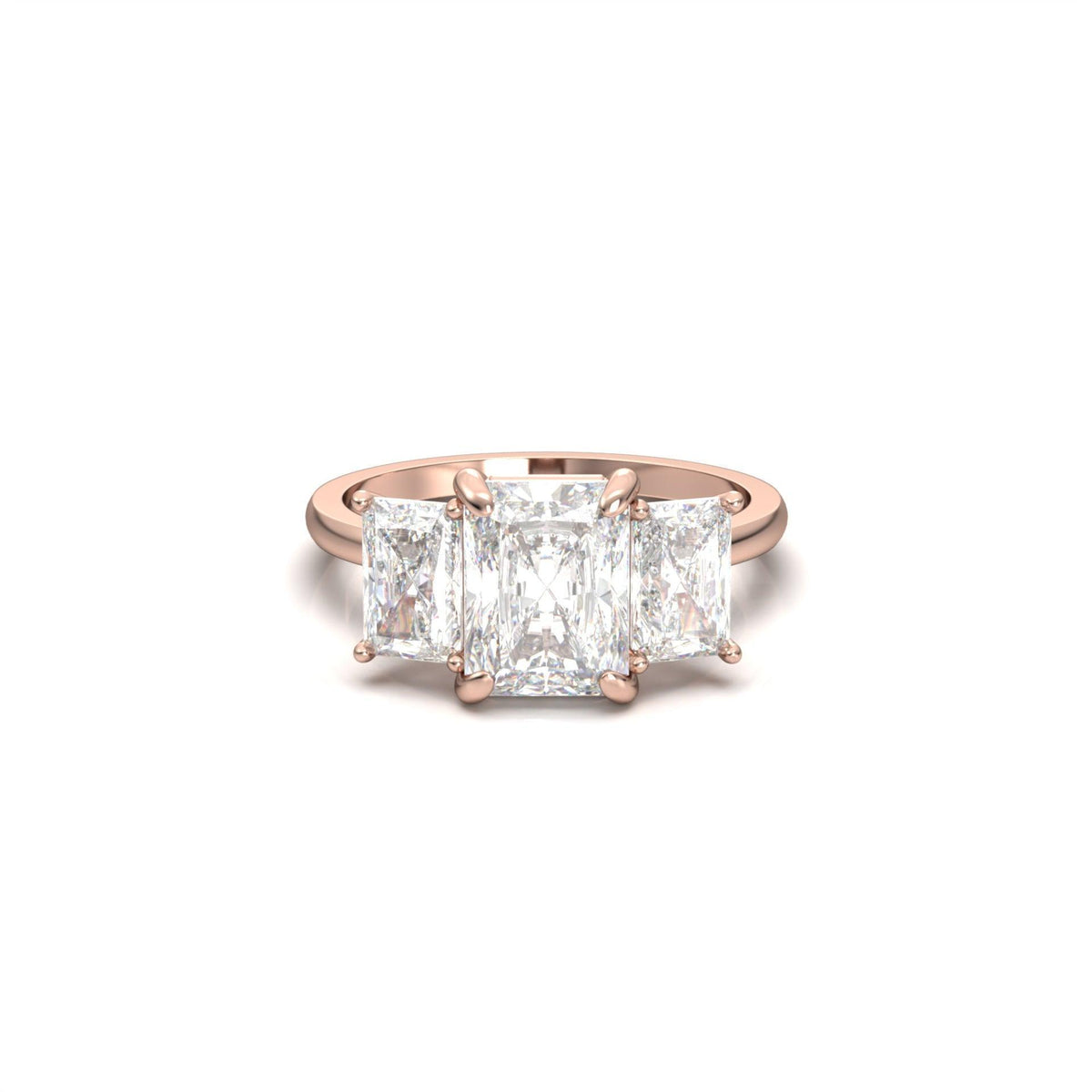 Radiant Trilogy Diamond Engagement Ring - Moissanite Engagement Rings