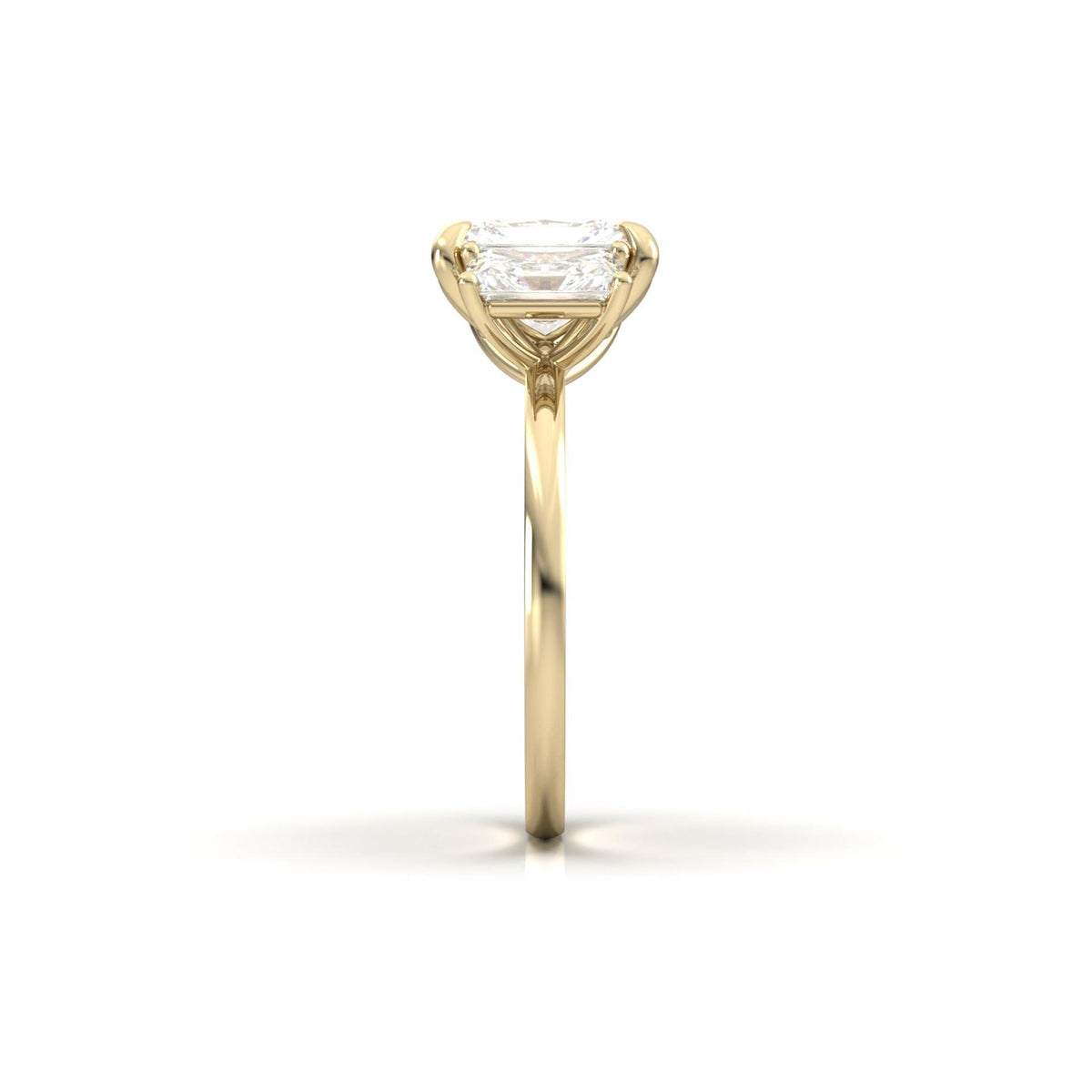 Radiant Trilogy Diamond Engagement Ring - Moissanite Engagement Rings