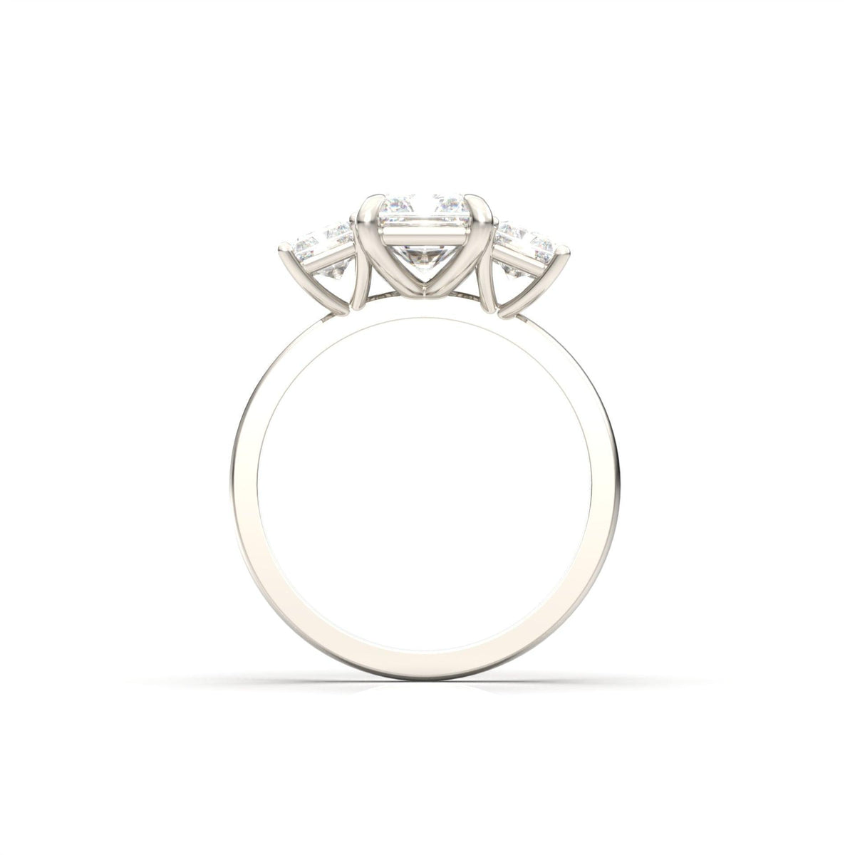Radiant Trilogy Diamond Engagement Ring - Moissanite Engagement Rings