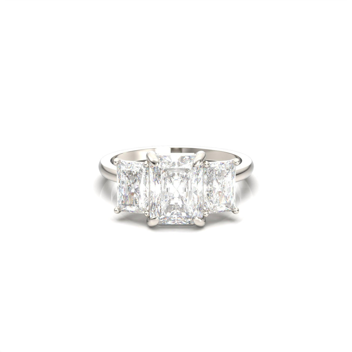Radiant Trilogy Diamond Engagement Ring - Moissanite Engagement Rings