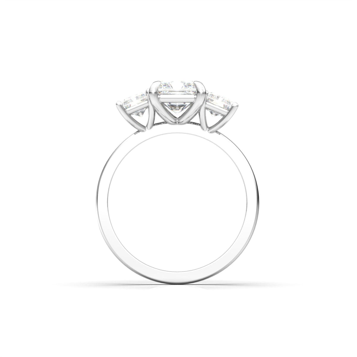Radiant Trilogy Diamond Engagement Ring - Moissanite Engagement Rings