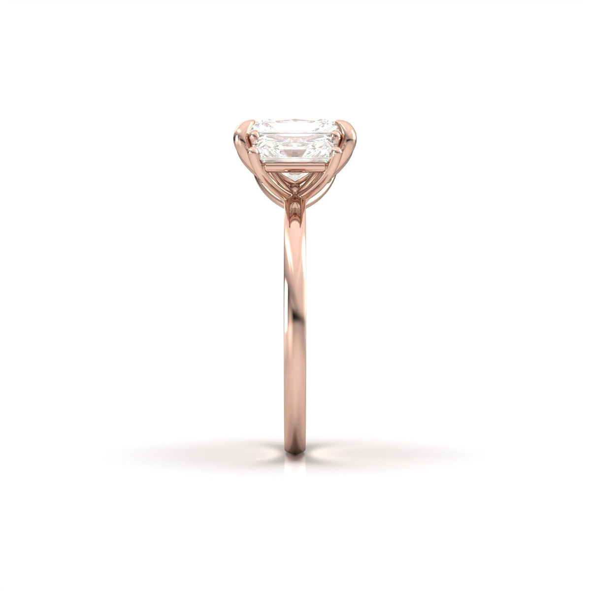 Radiant Trilogy Diamond Engagement Ring - Moissanite Engagement Rings