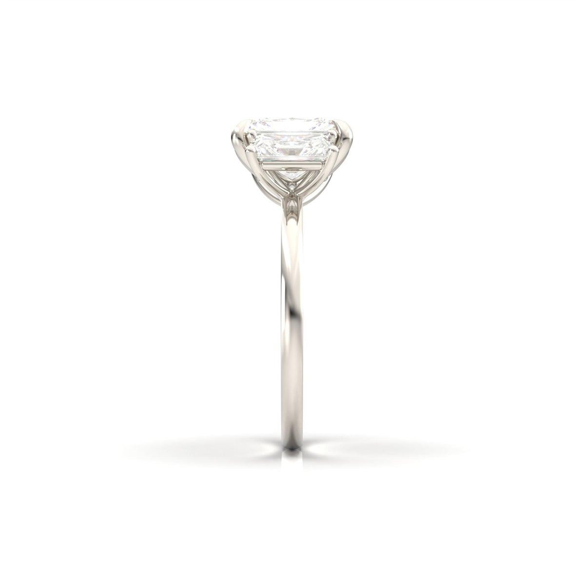Radiant Trilogy Diamond Engagement Ring - Moissanite Engagement Rings