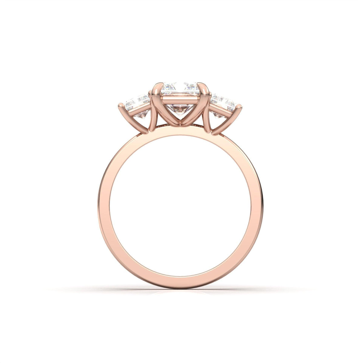 Radiant Trilogy Diamond Engagement Ring - Moissanite Engagement Rings