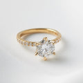 Olivia — Round Half Pavé Diamond Engagement Ring
