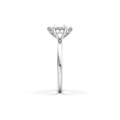 Round Hidden Halo Diamond Engagement Ring - Moissanite Engagement Rings