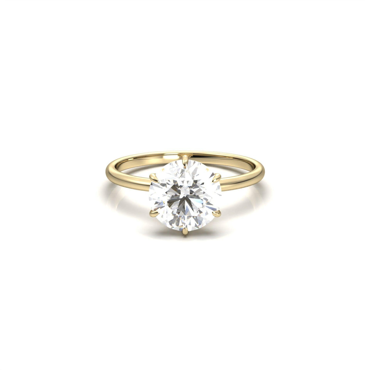 Round Hidden Halo Diamond Engagement Ring - Moissanite Engagement Rings