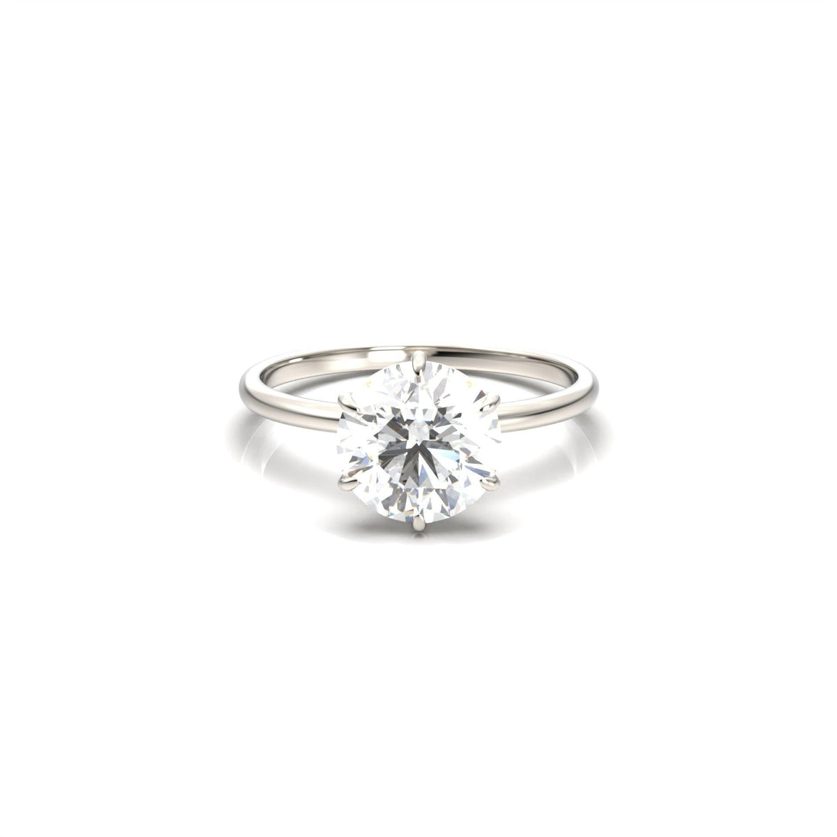 Round Hidden Halo Diamond Engagement Ring - Moissanite Engagement Rings