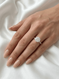 Naomi — Round Solitaire 6 Claw Half Pavé Diamond Ring