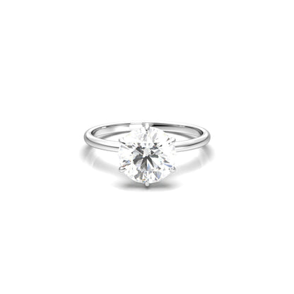 Round Solitaire 6 Claw Setting Moissanite Engagement Ring - Moissanite Engagement Rings