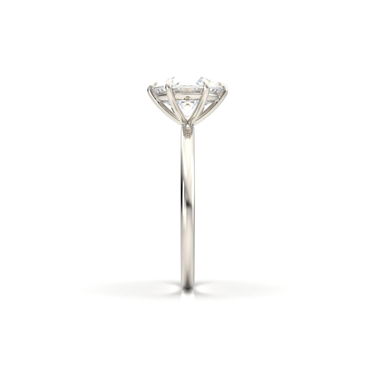 Round Solitaire 6 Claw Setting Moissanite Engagement Ring - Moissanite Engagement Rings