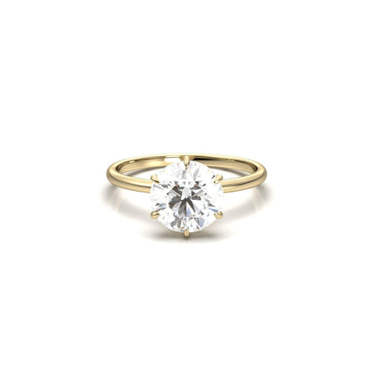 Round Solitaire 6 Claw Setting Moissanite Engagement Ring - Moissanite Engagement Rings
