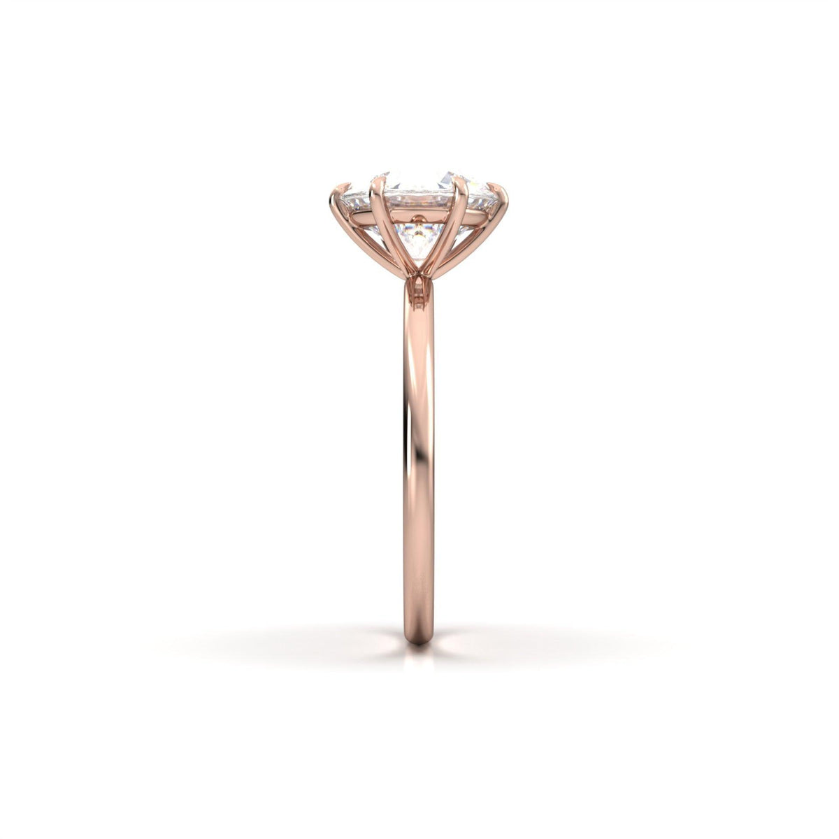 Round Solitaire 6 Claw Setting Moissanite Engagement Ring - Moissanite Engagement Rings