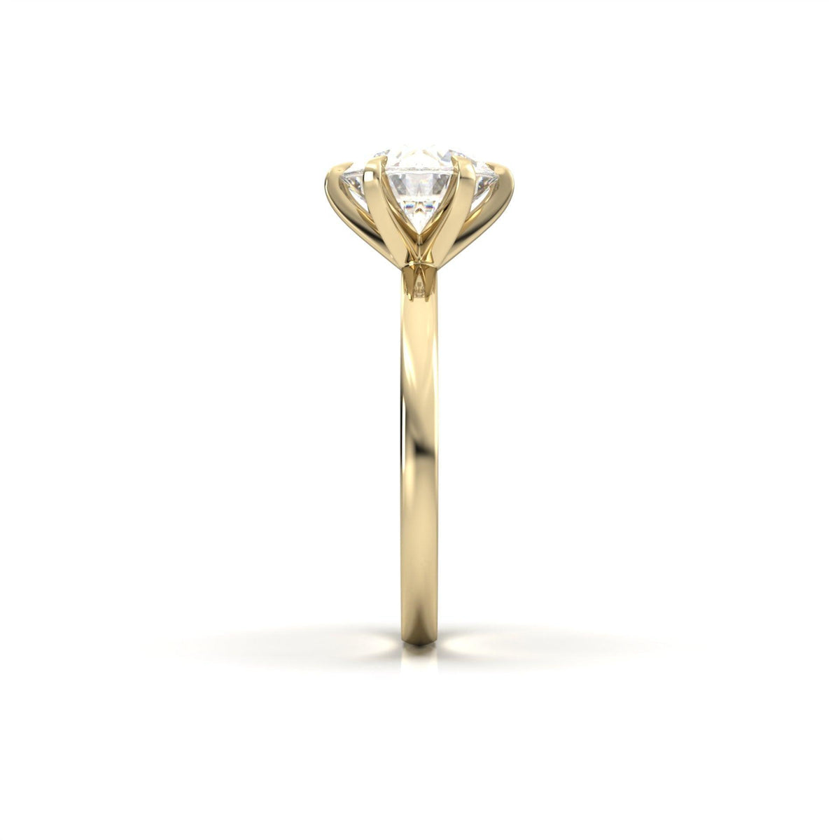 Round Solitaire Diamond Engagement Ring - Moissanite Engagement Rings