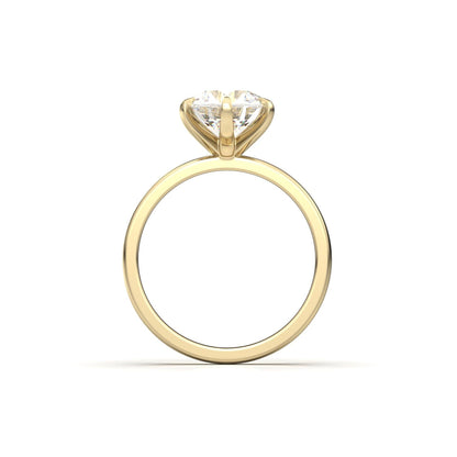 Round Solitaire Diamond Engagement Ring - Moissanite Engagement Rings